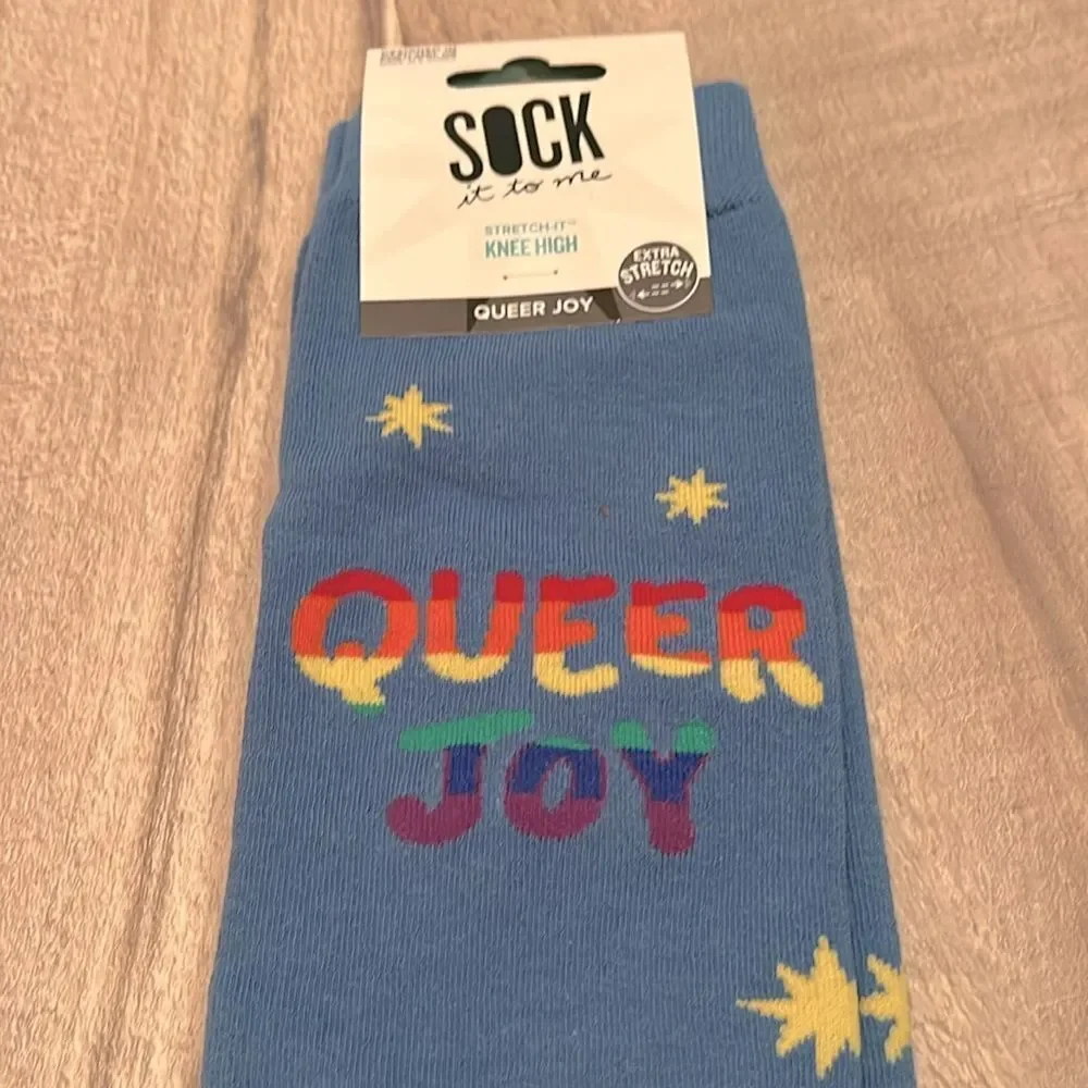 NWT Sock it to me Queer Joy Knee High Socks